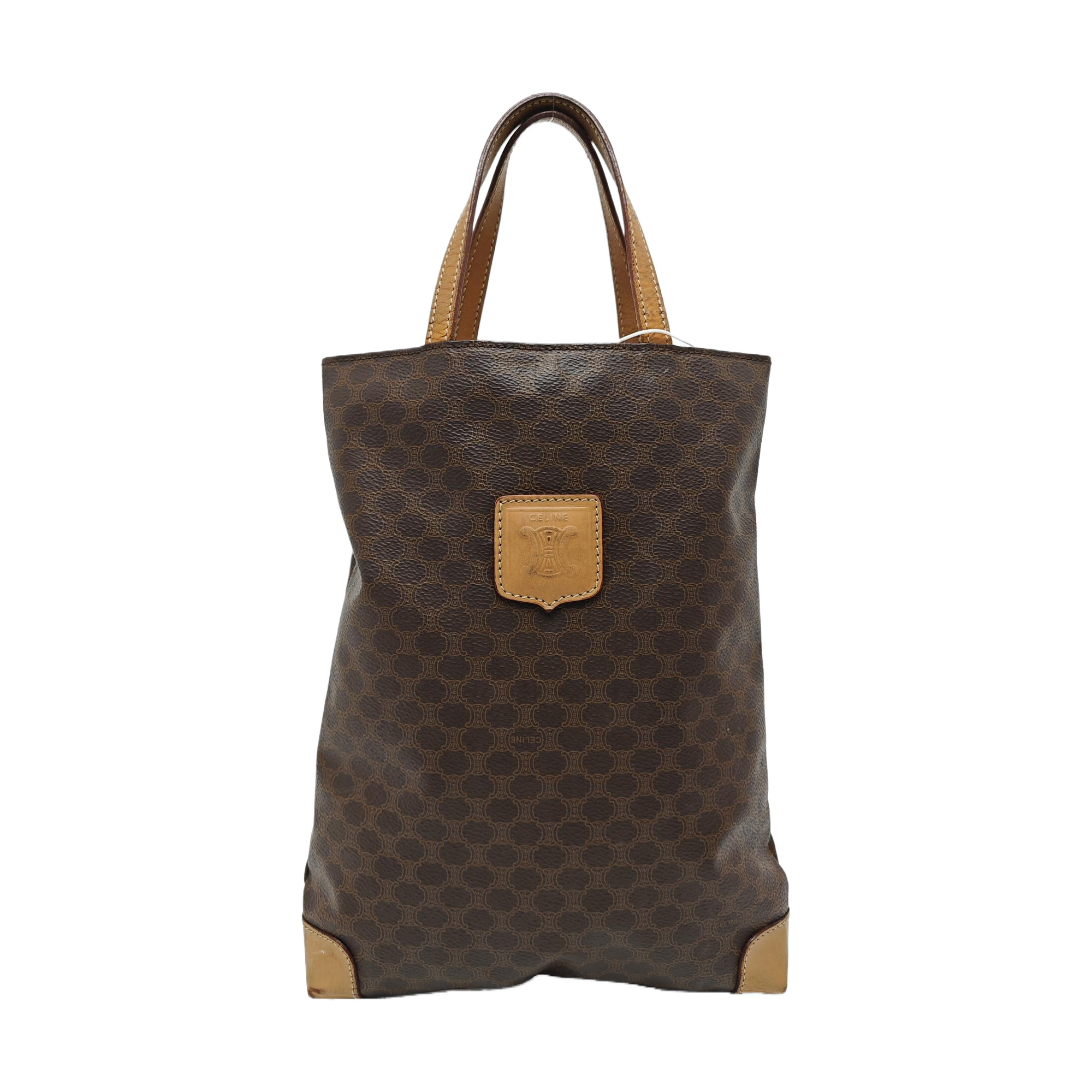 Coated Canvas Tote Bag Brown