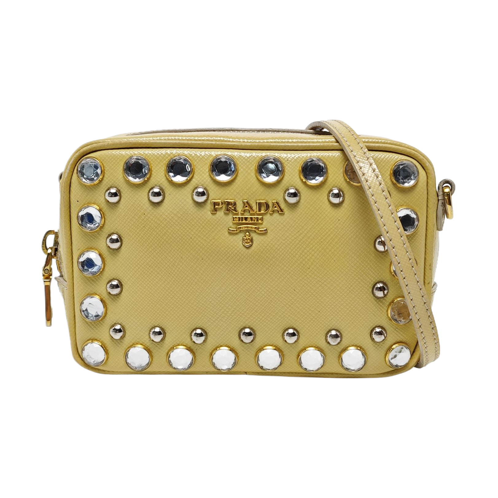 Vitello Phenix Camera Bag Saffiano Calfskin Yellow