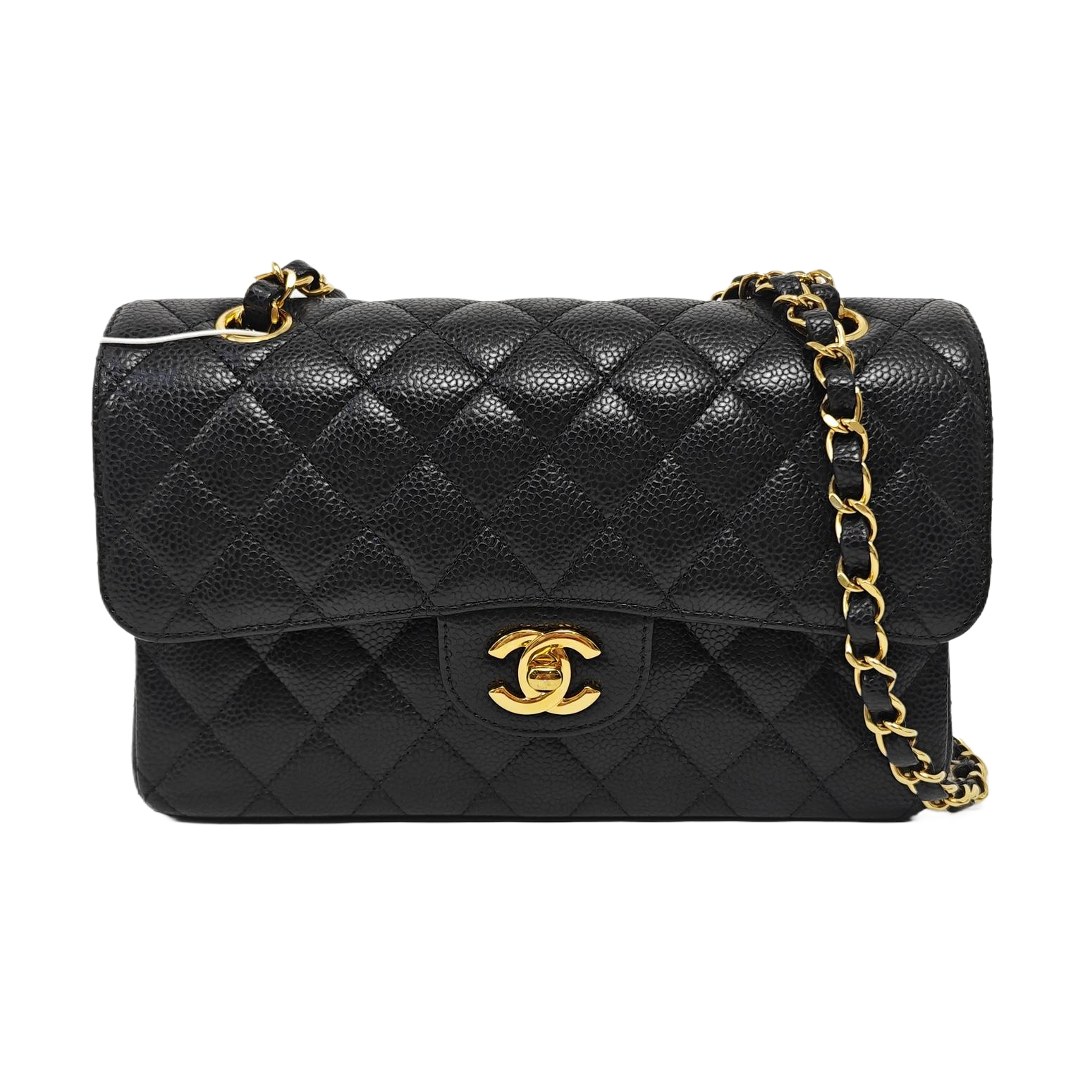 CLASSIC FLAP Small Quilted Grained Calfskin Black