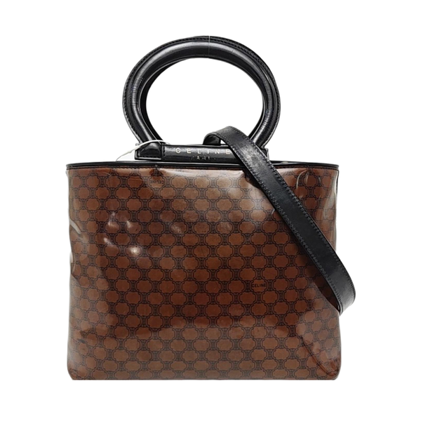 Coated Canvas Tote Bag Brown