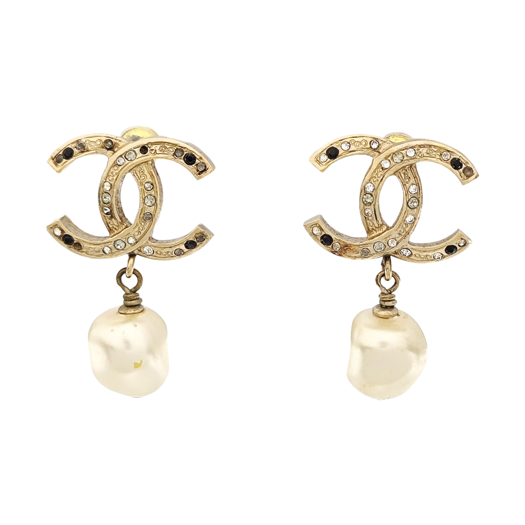 CC Logo Metal Gold Earrings
