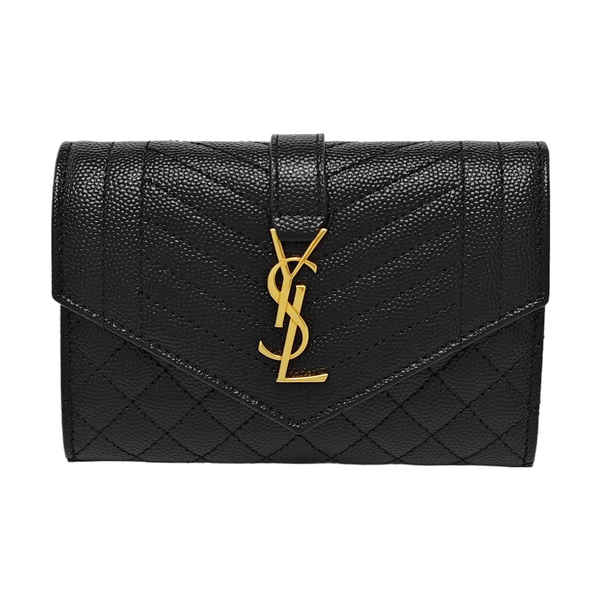 ENVELOPE Small Quilted Calfskin Black Wallet