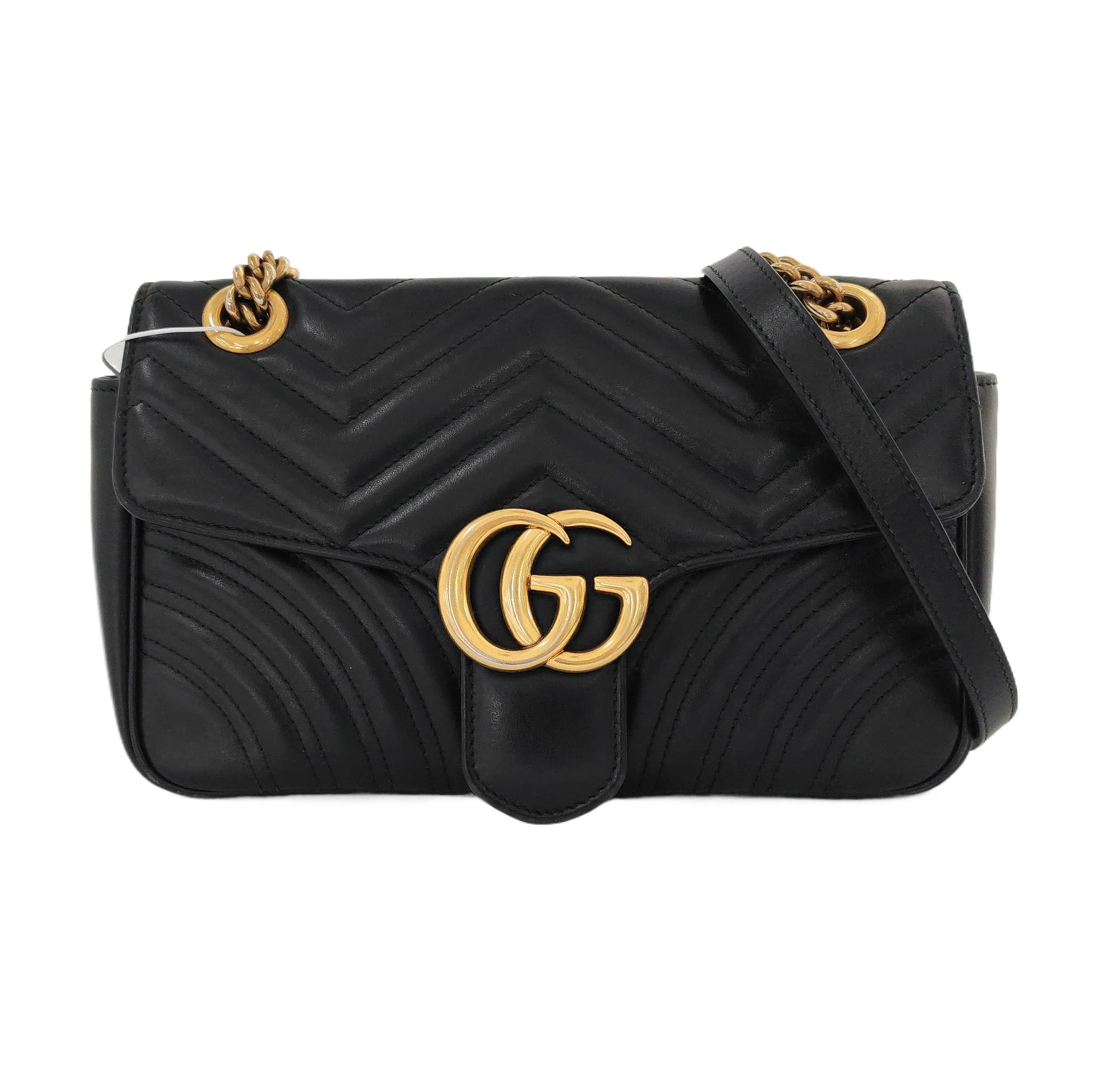 GG Marmont Medium Quilted Calfskin Black