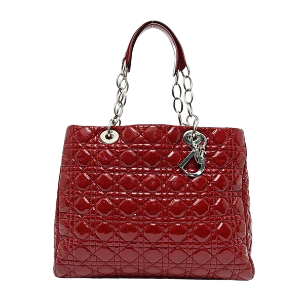 Dior Soft Large Cannage Patent Leather Red