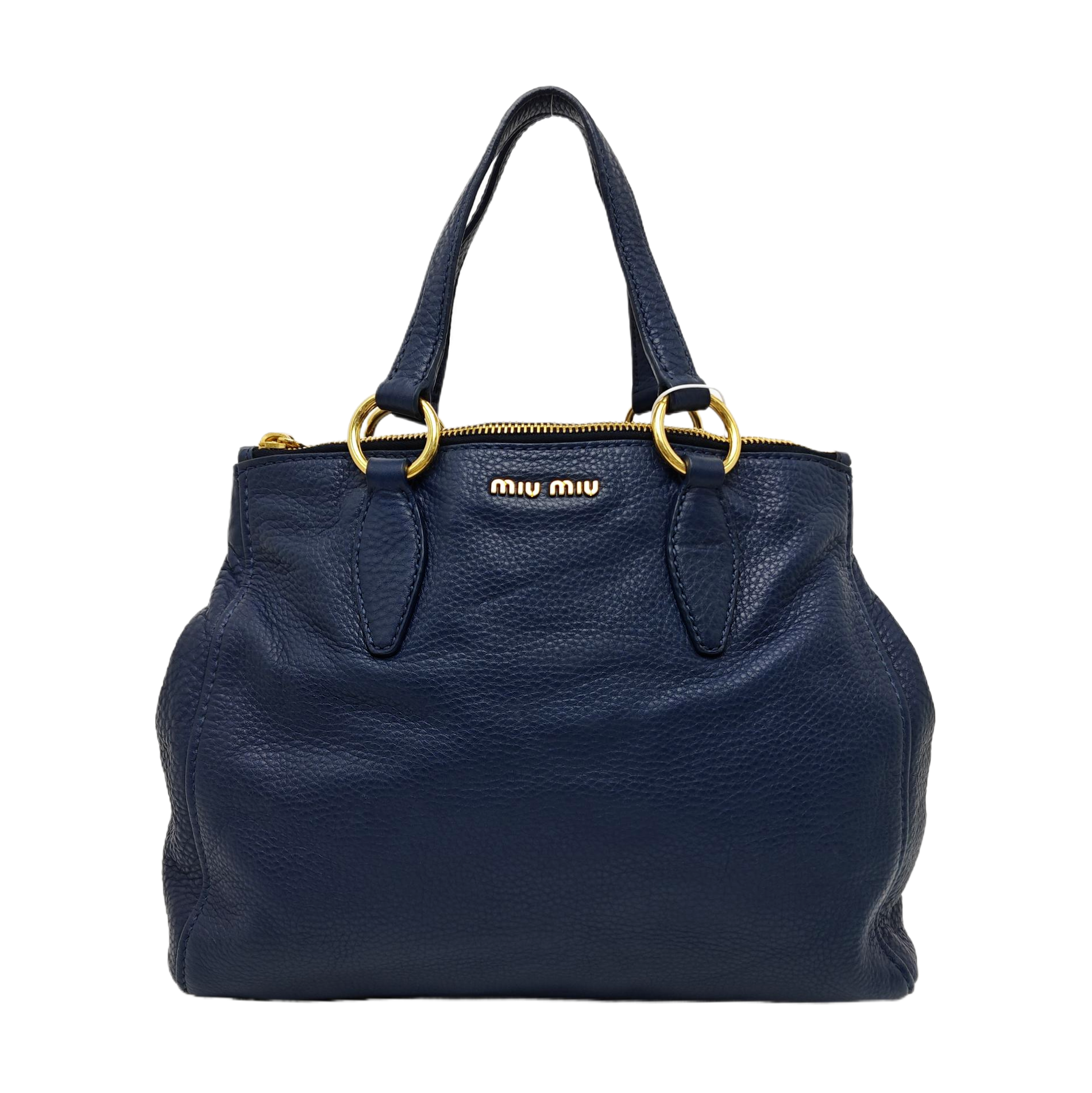 Calfskin Top Handle Bag Blue
