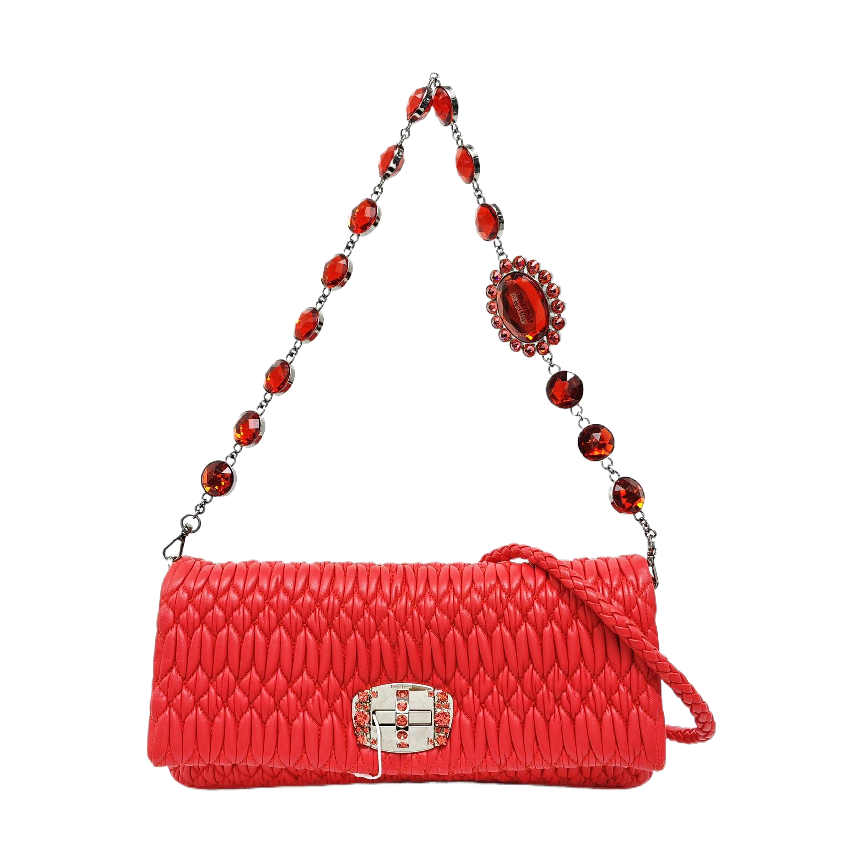 Crystal Quilted Lambskin Red