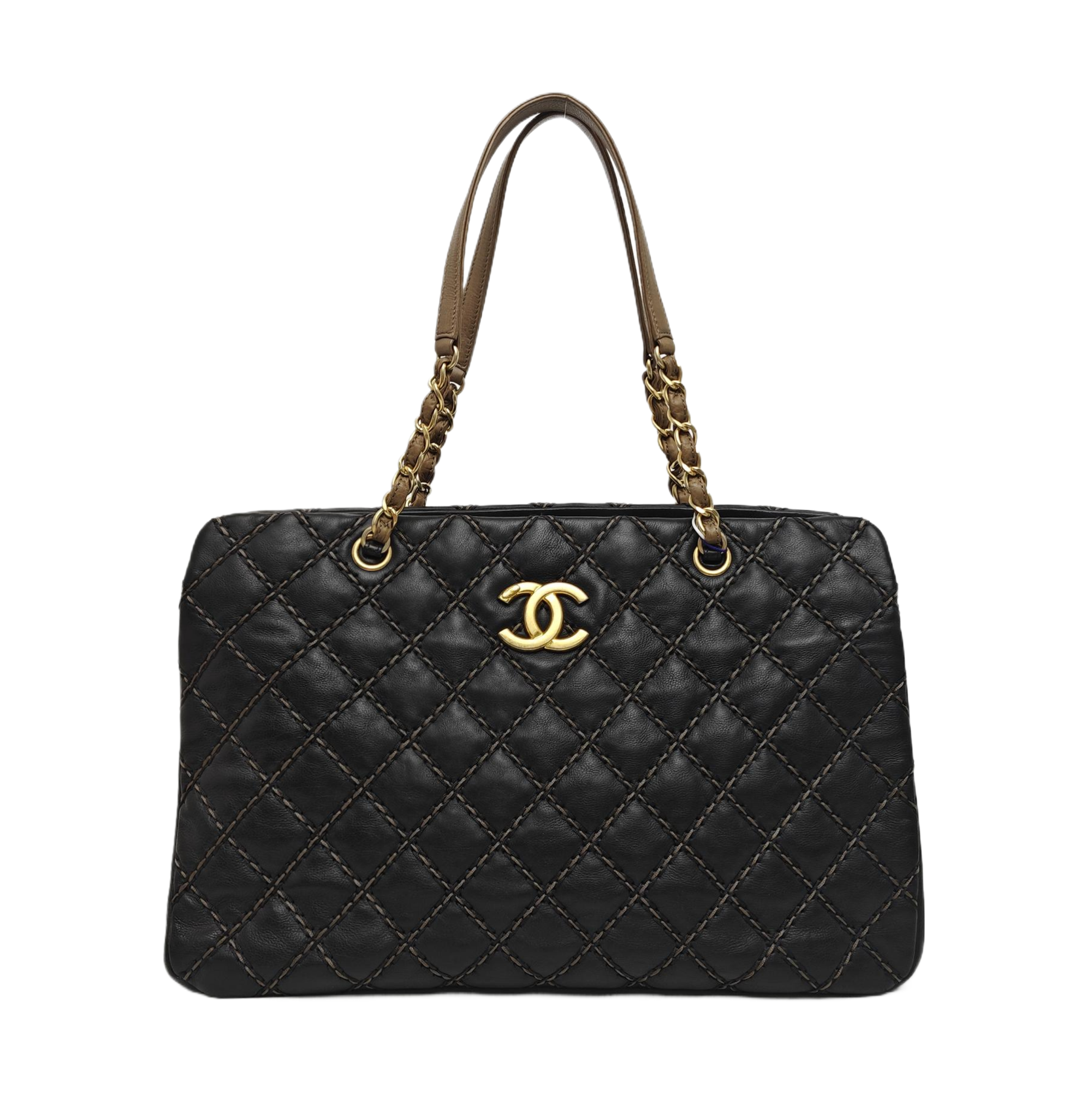 Quilted Calfskin Tote Bag Black