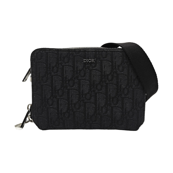 Oblique Canvas Crossbody Bag Black