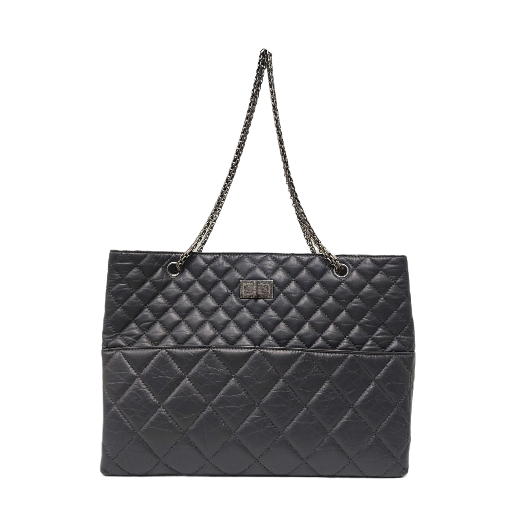 2.55 Quilted Calfskin Gray