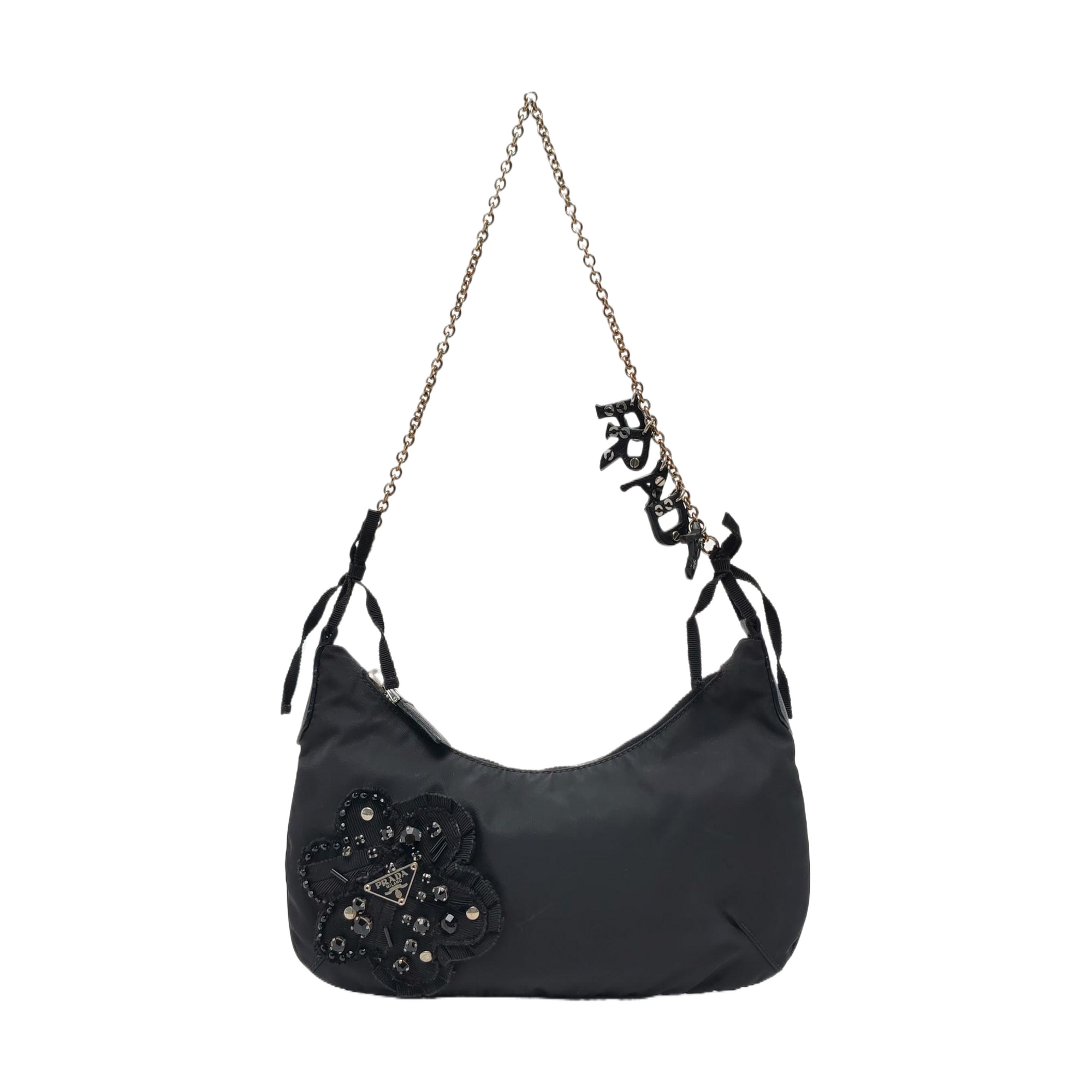 Nylon Shoulder Bag Black