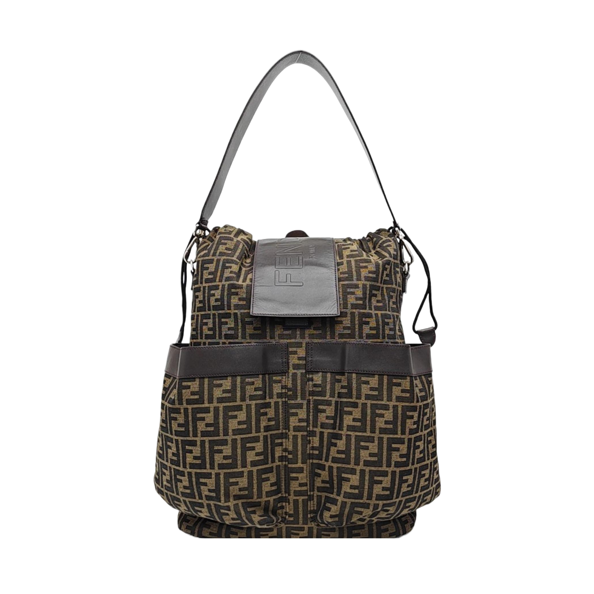 FENDI Strike Large Canvas Brown