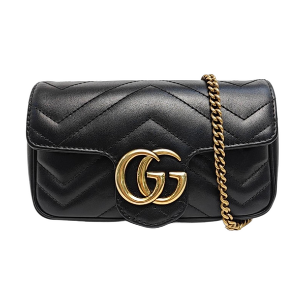GG Marmont Mini Quilted Calfskin Black