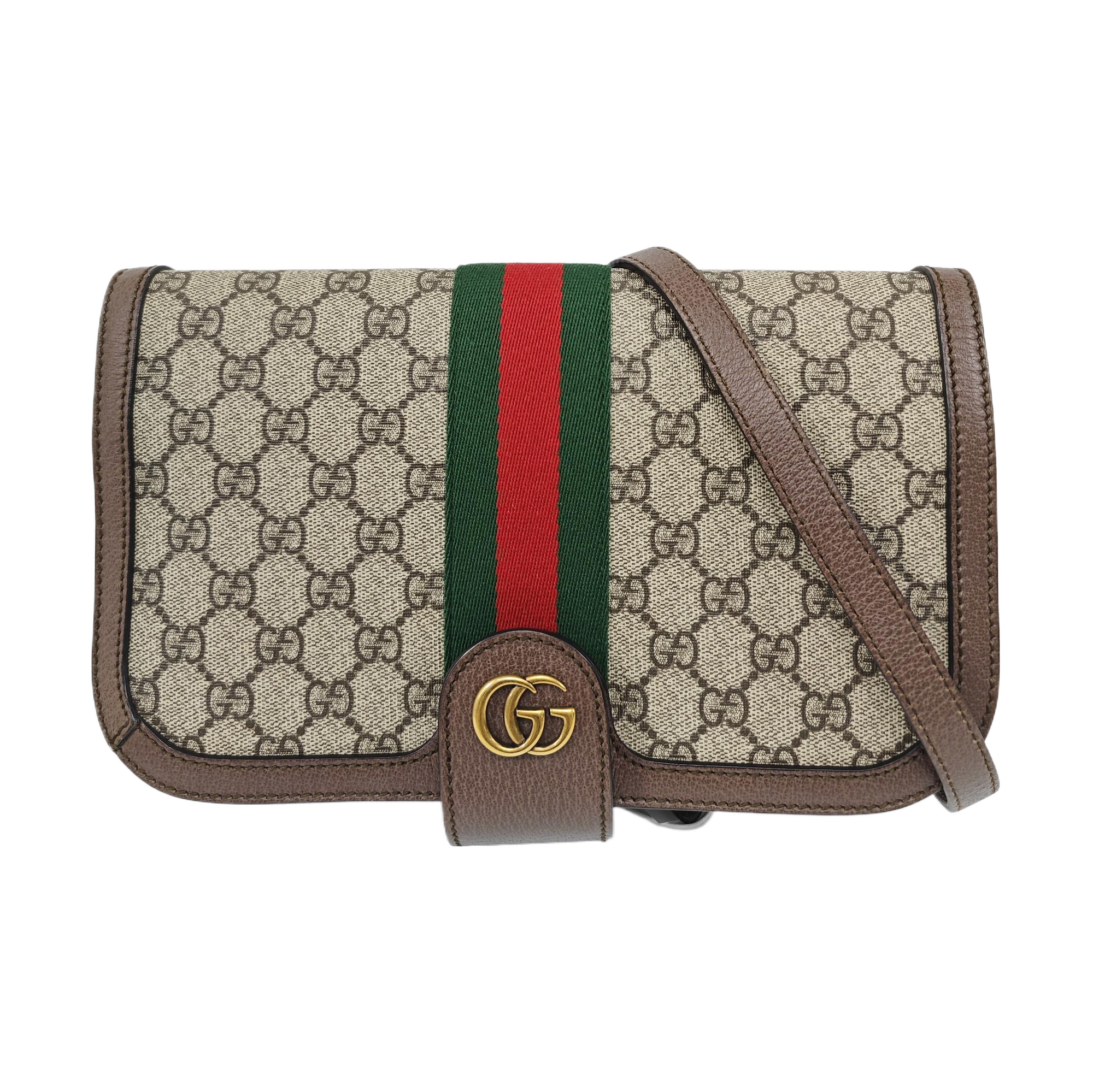 Ophidia Small Monogram Coated Canvas Beige