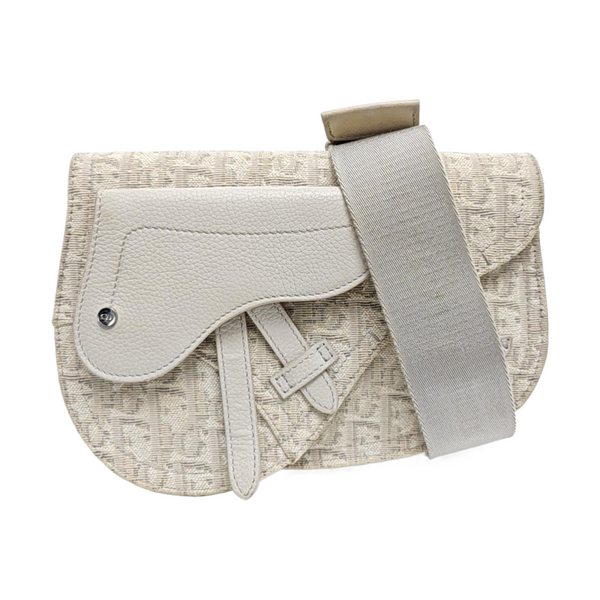 Saddle Medium Oblique Canvas Beige