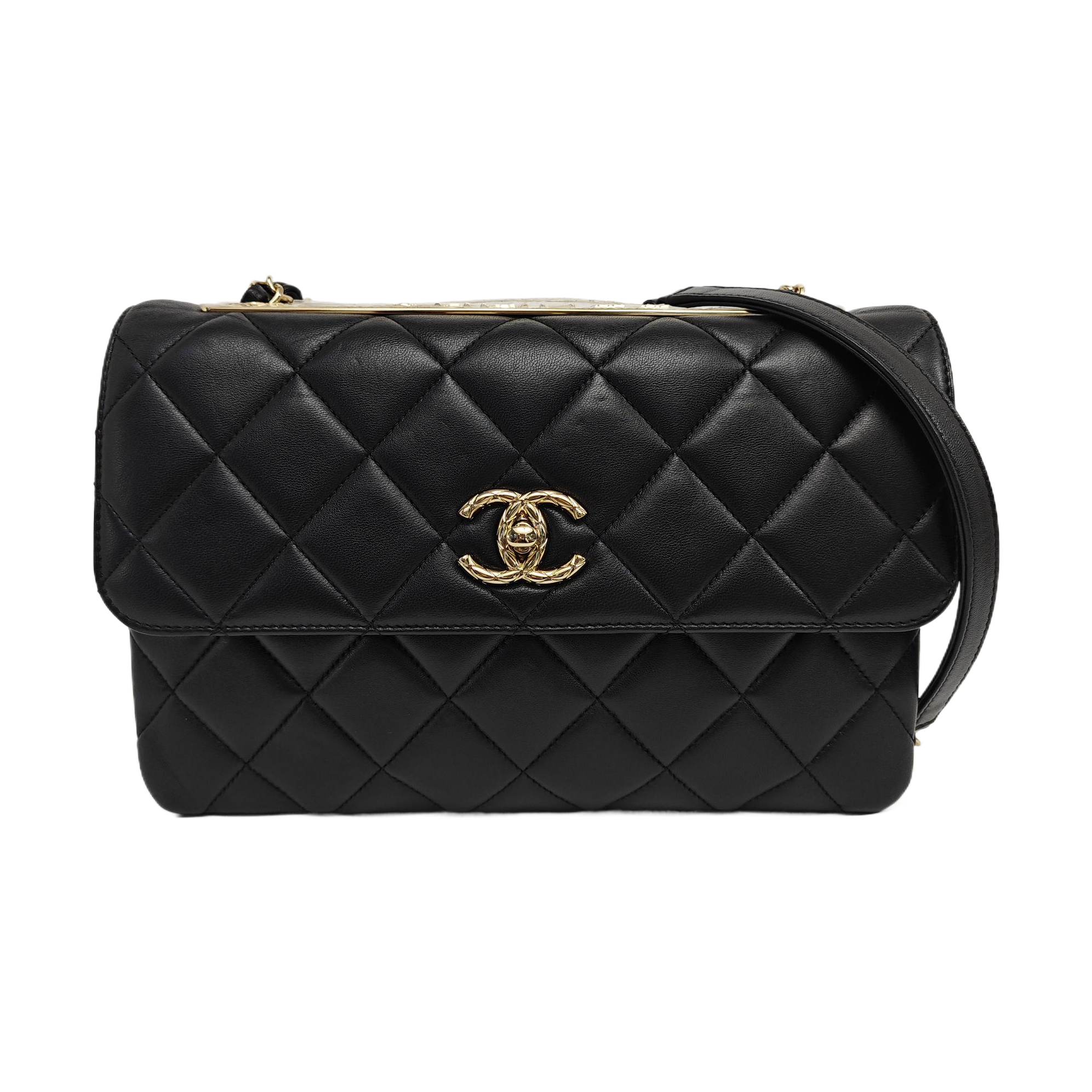 EX FLAP Quilted Lambskin Black