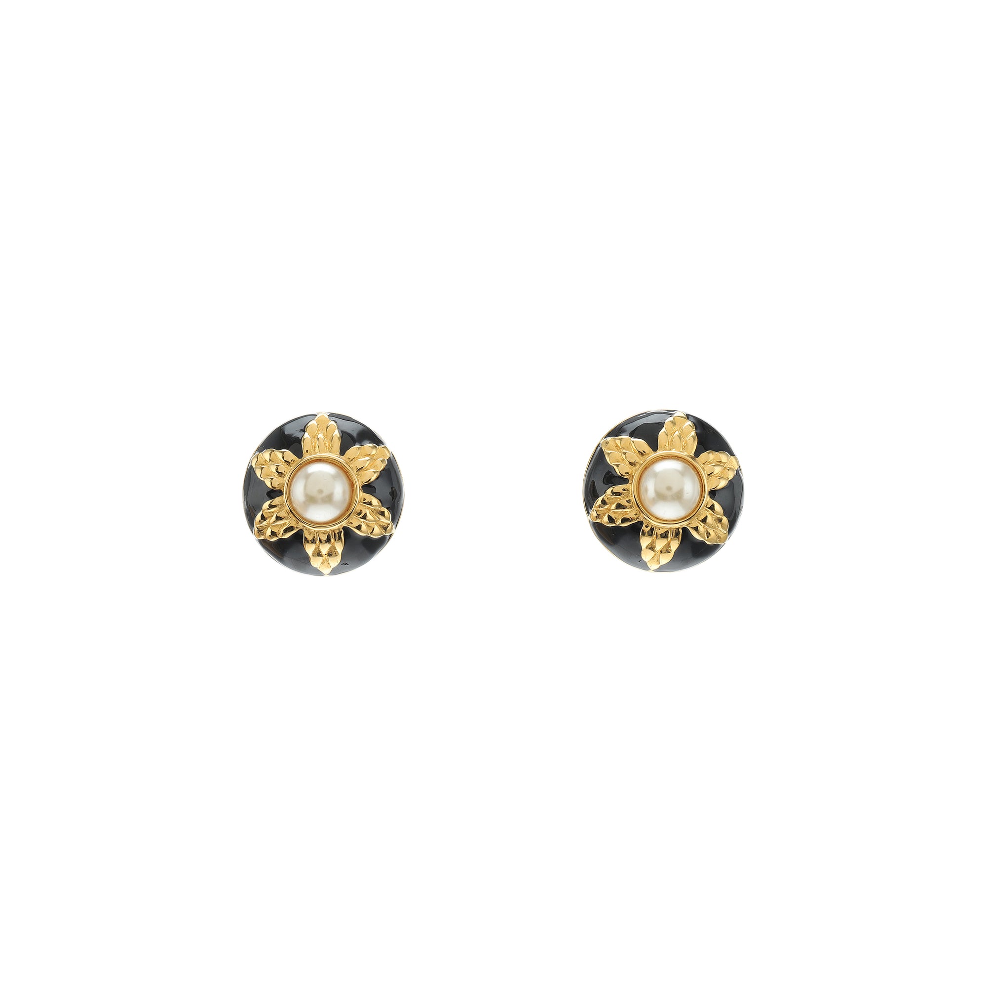 Metal Black Clip On Earrings