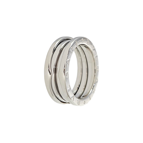 B.ZERO1 18k White Gold Silver Ring EU 54