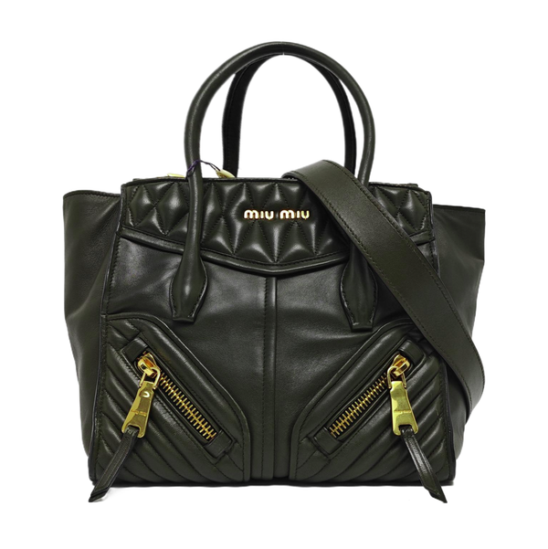 Quilted Lambskin Shoulder Bag Green