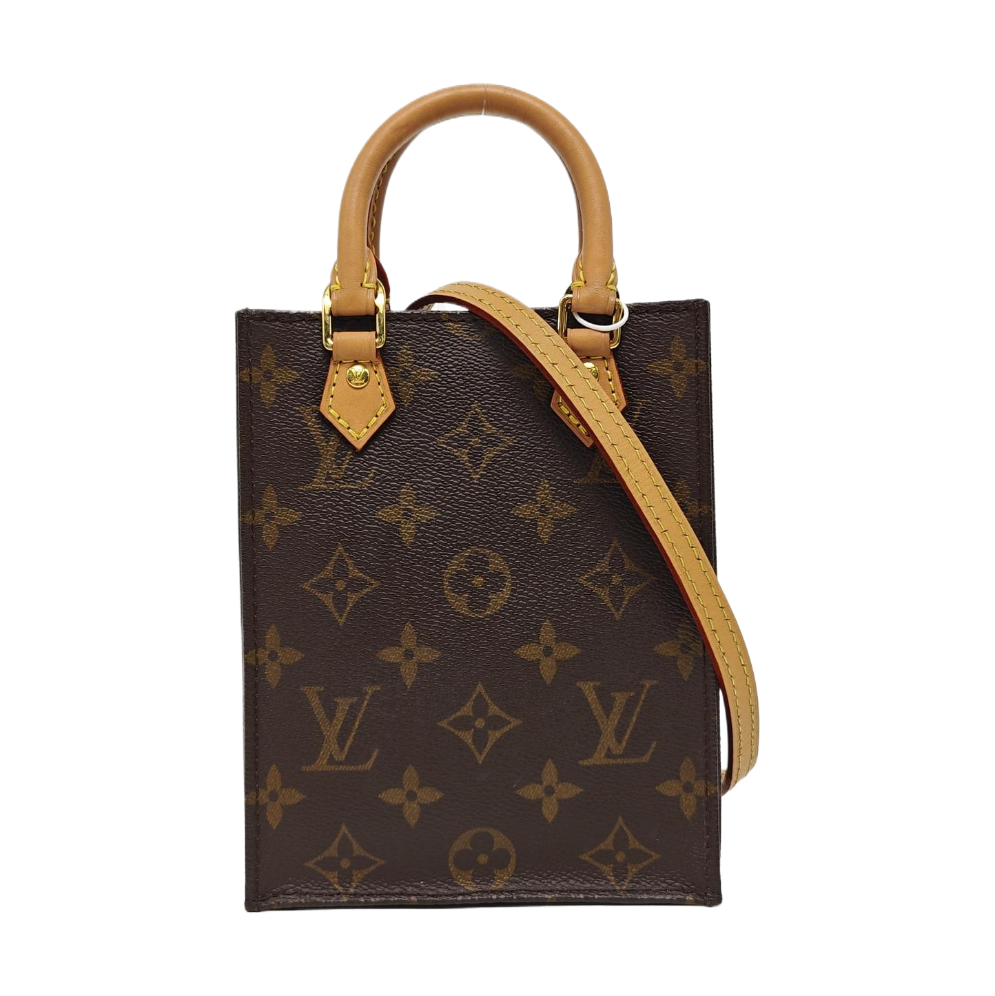 SAC PLAT Mini Monogram Coated Canvas Brown