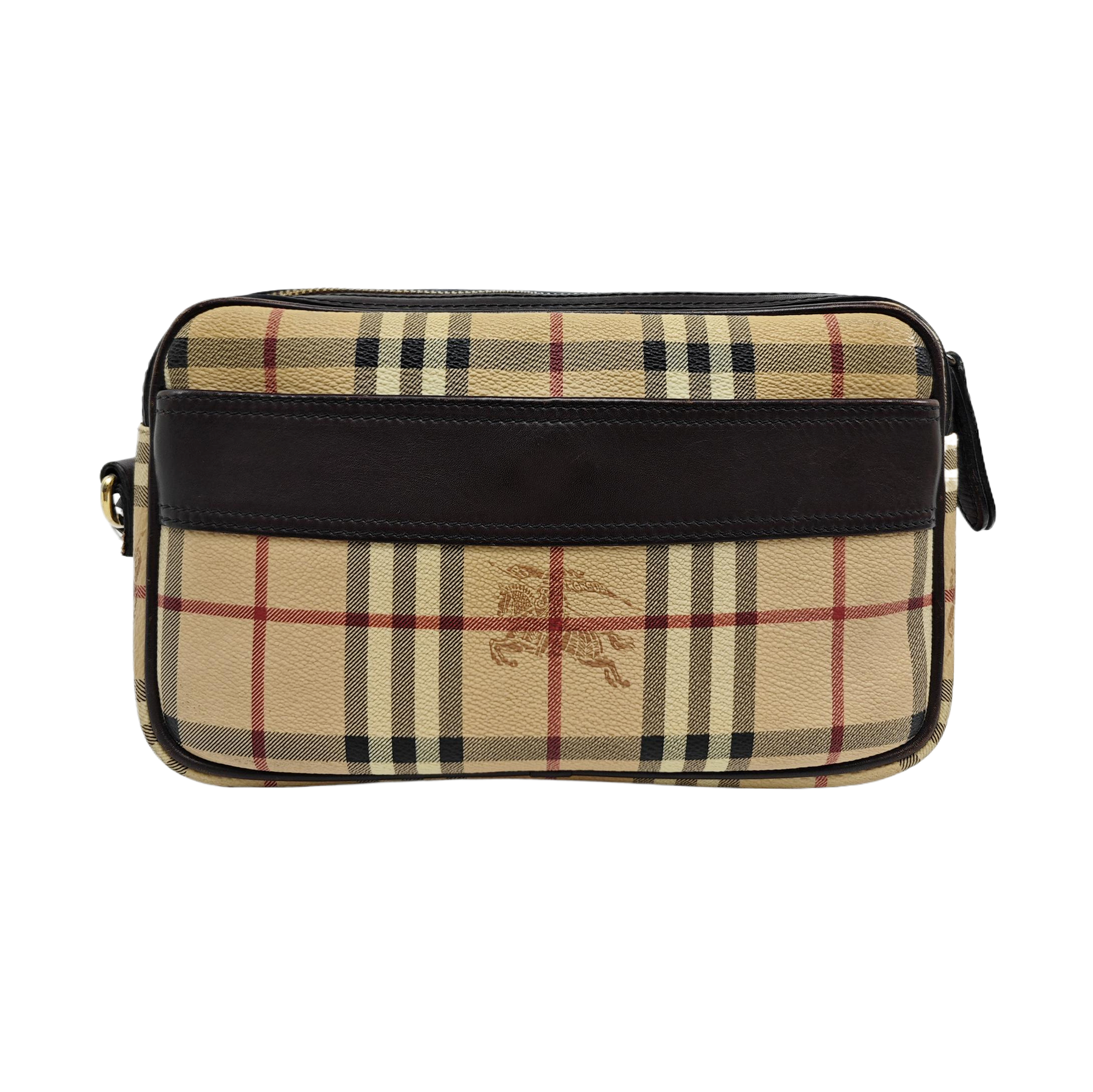 Coated Canvas Clutch Beige