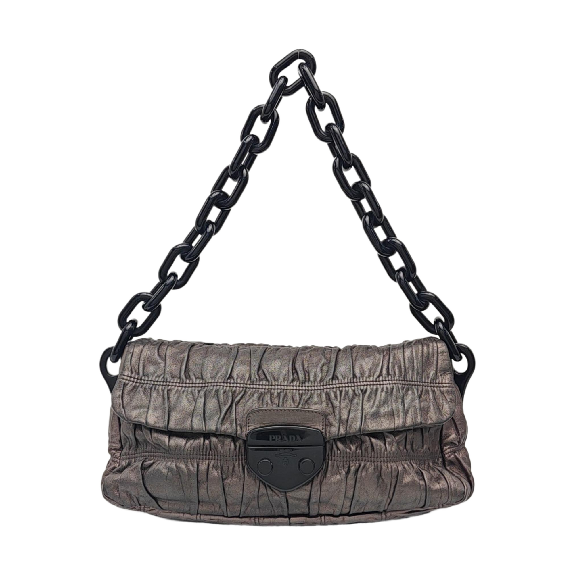 Quilted Lambskin Shoulder Bag Gray