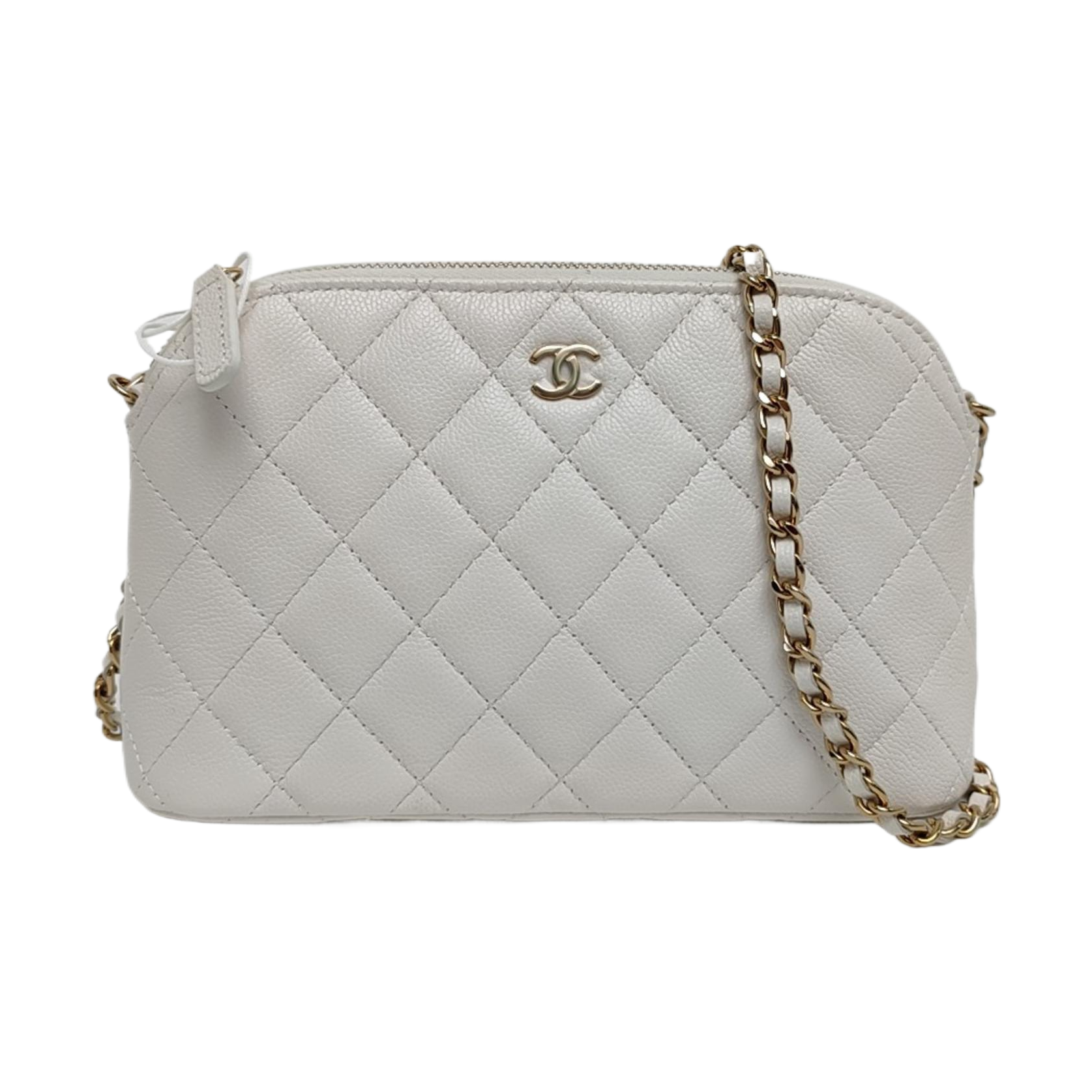 Quilted Grained Calfskin White