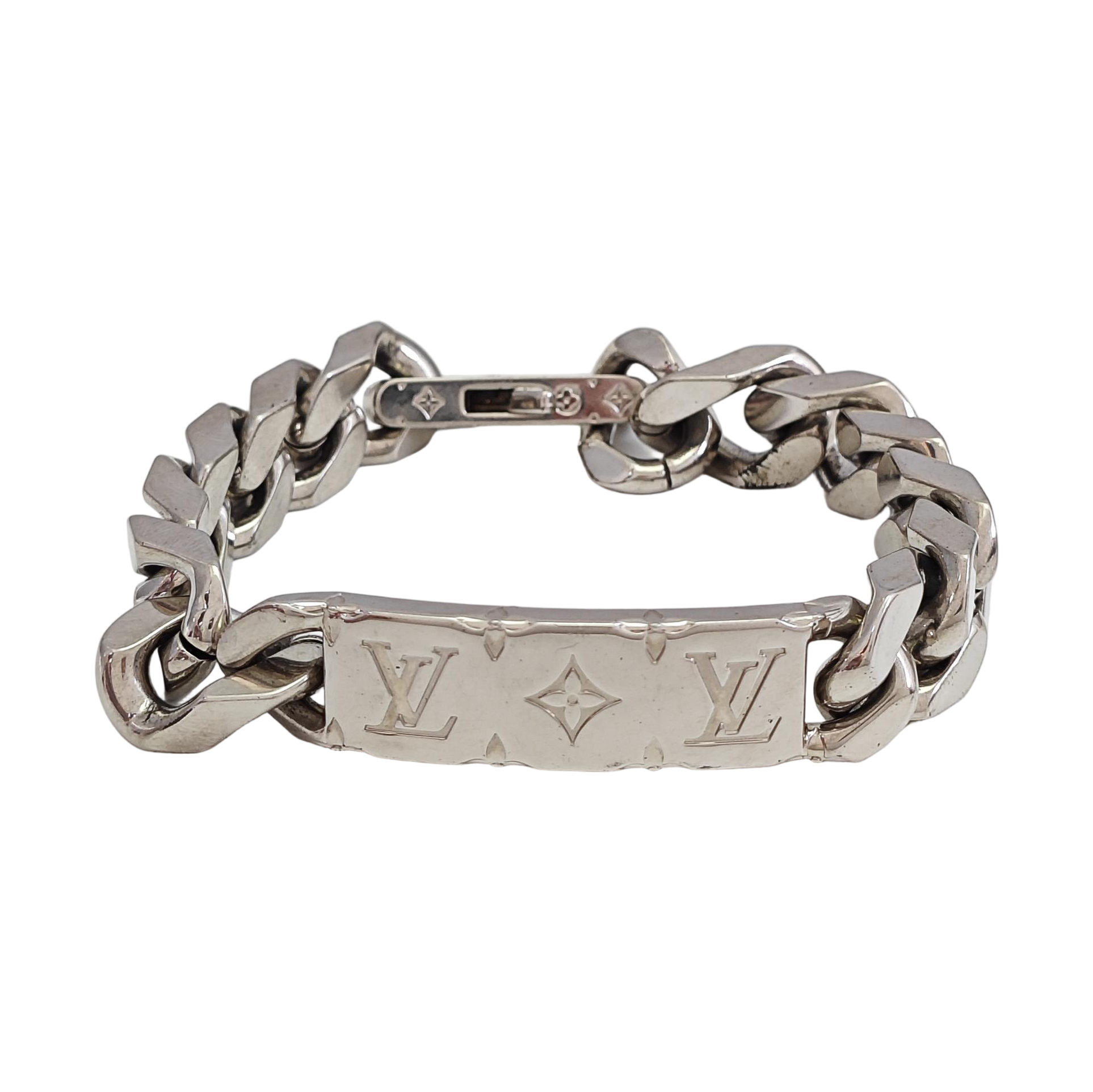 Monogram Metal Silver Bracelet