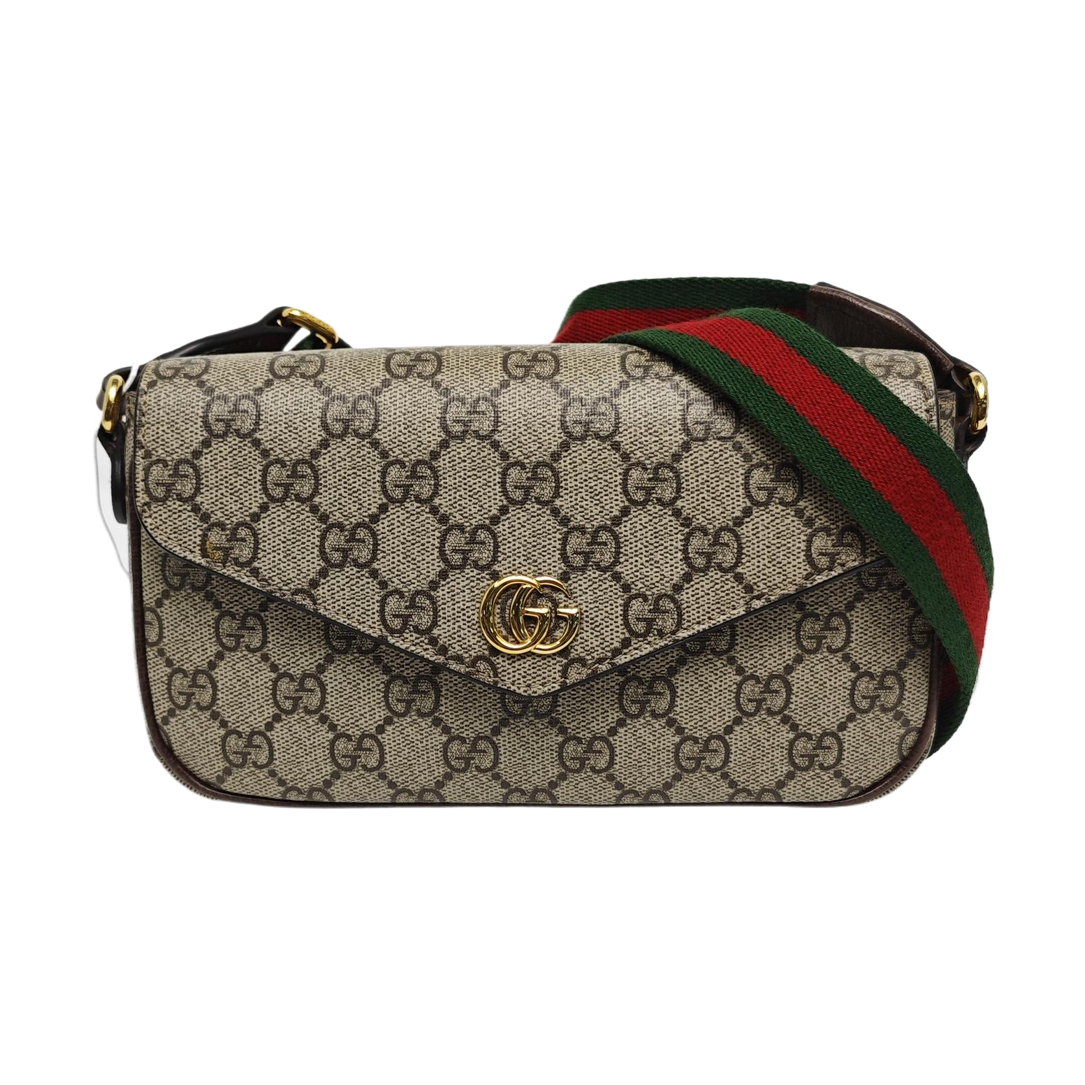 Ophidia Small Monogram Coated Canvas Beige
