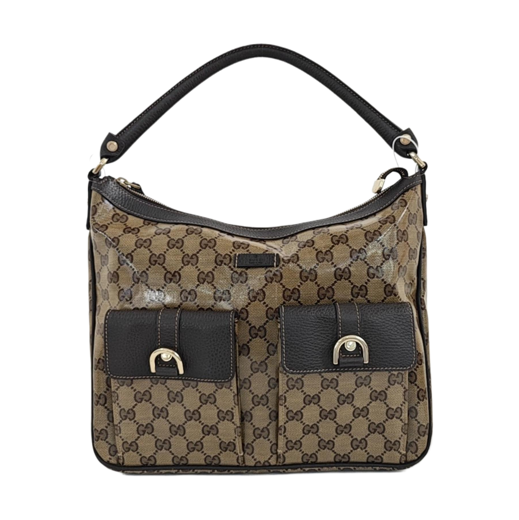 Monogram Coated Canvas Shoulder Bag Brown