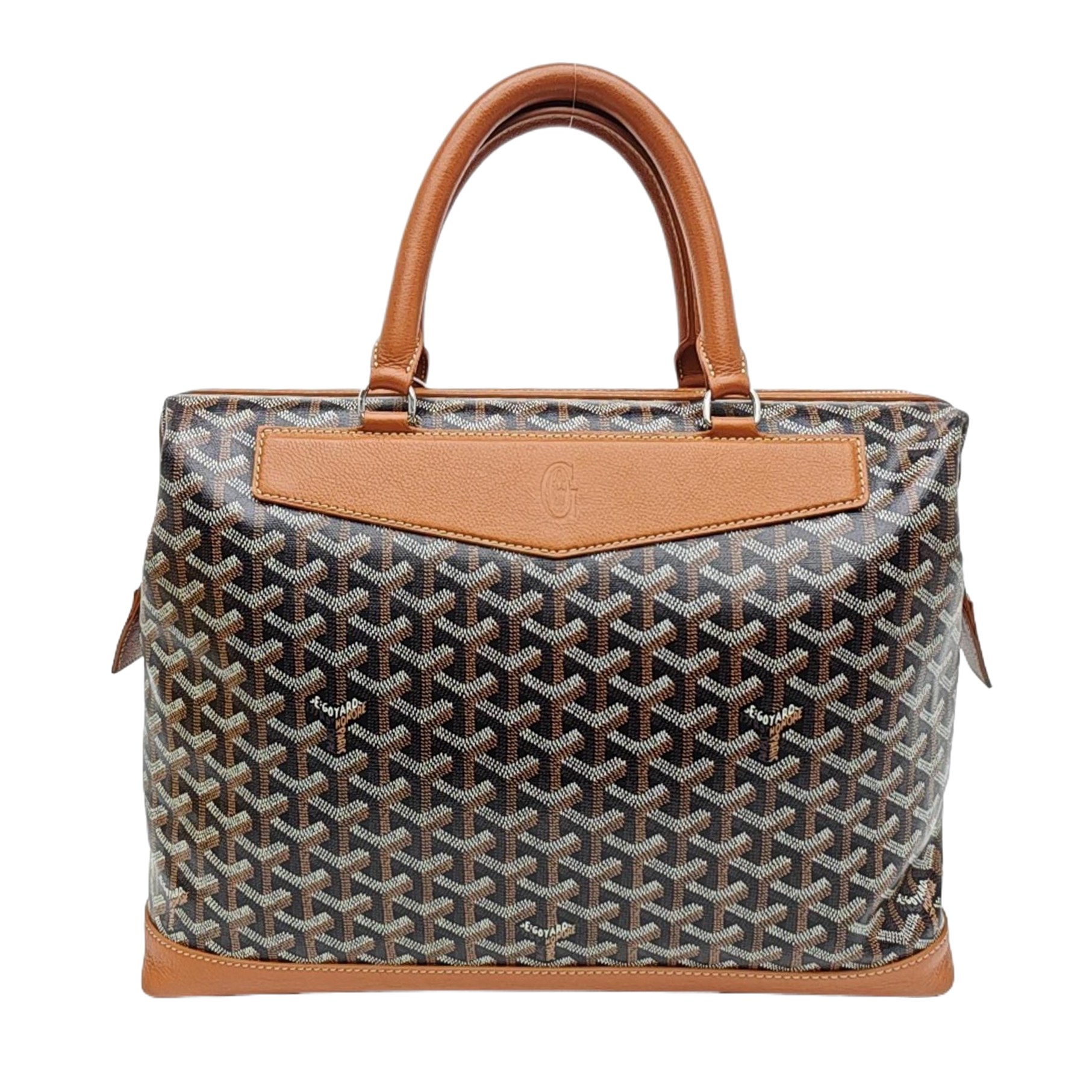 Coated Canvas Top Handle Bag Black