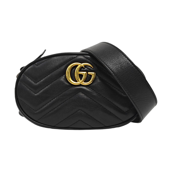 GG Marmont Super Mini Quilted Calfskin Black