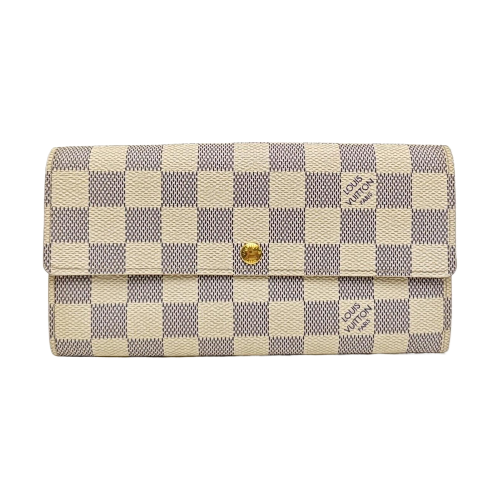 PORTE MONNAIE Damier Azur Coated Canvas White Wallet