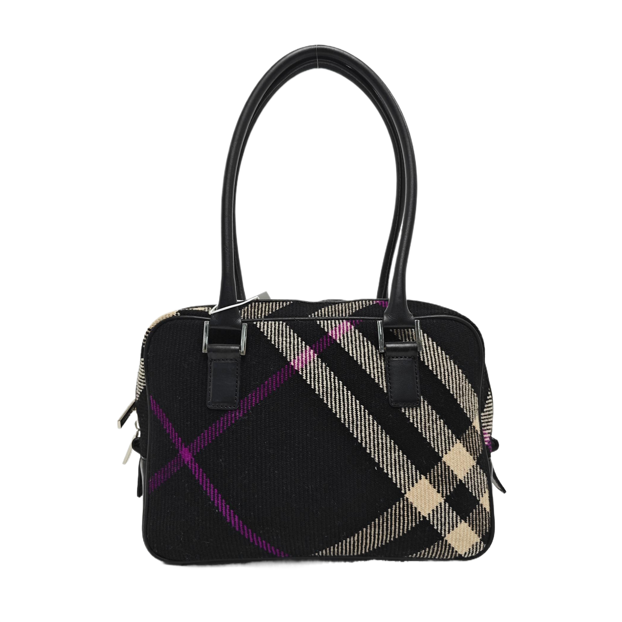 Fabric Top Handle Bag Black