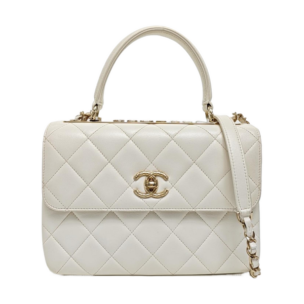 TRENDY CC Quilted Lambskin White