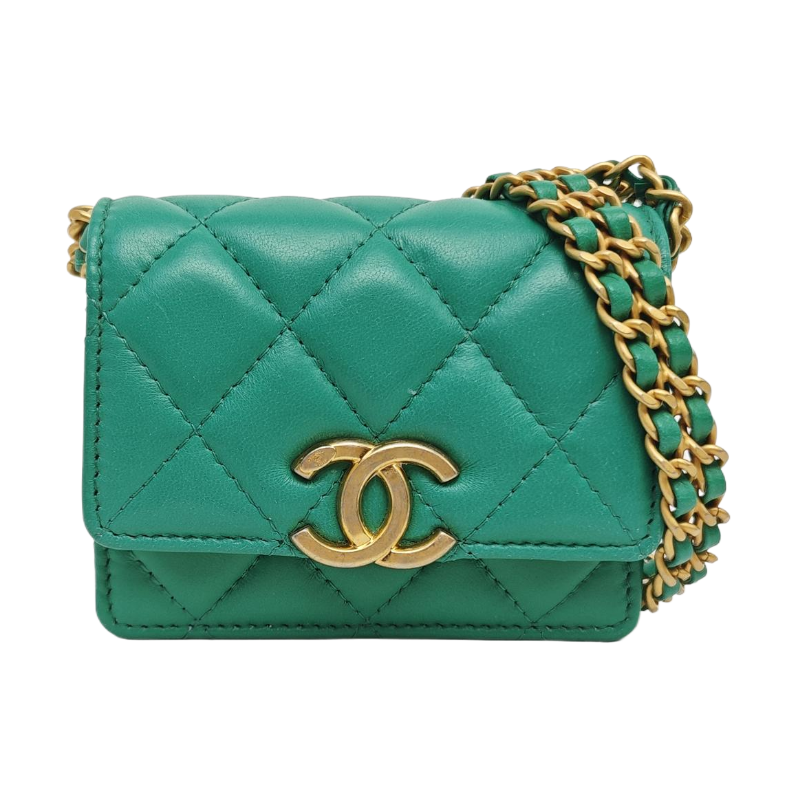 Quilted Calfskin Shoulder Bag Green