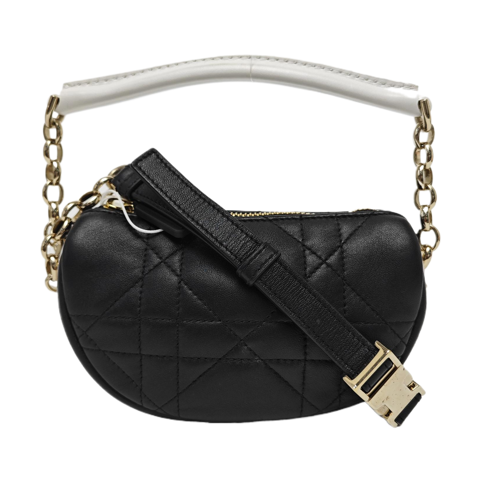 Vibe Super Mini Cannage Piel de Cordero Negra