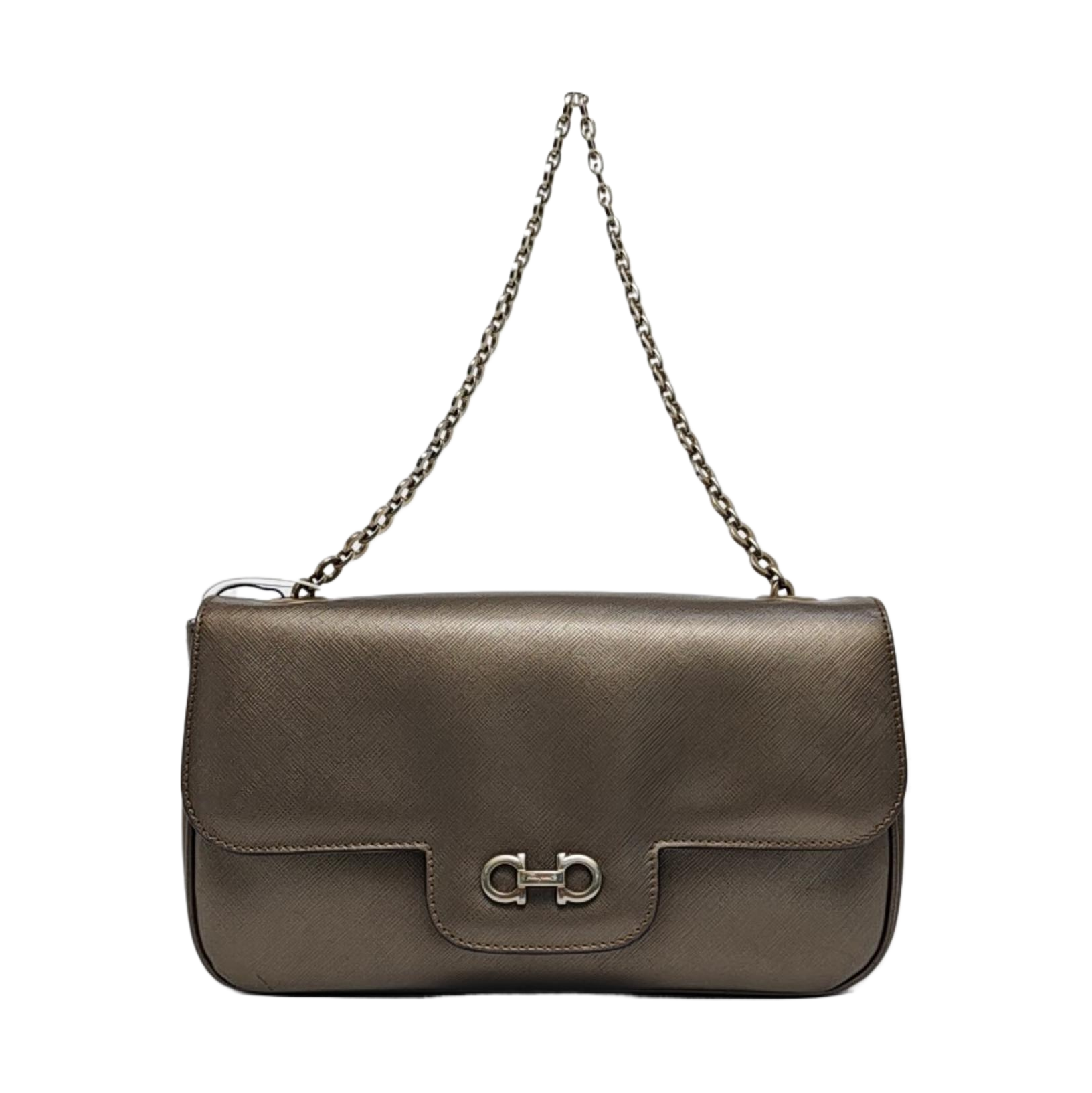 Calfskin Top Handle Bag Gray
