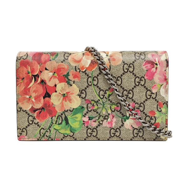 GG Blooms Monogram Coated Canvas Beige