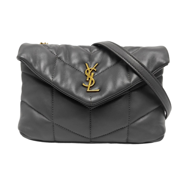 PUFFER Mini Chevron Lambskin Gray