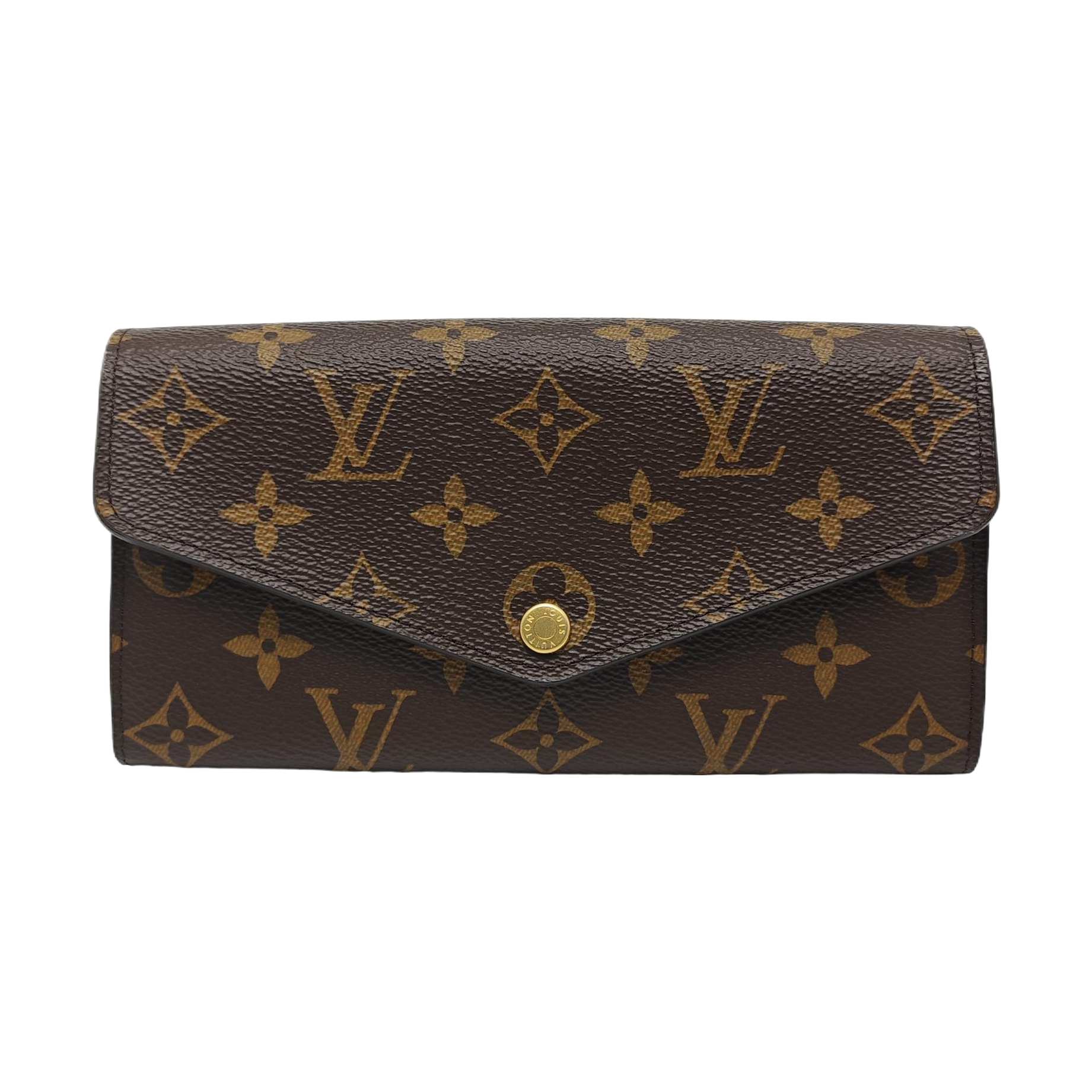 SARAH Monogram Coated Canvas Brown Wallet