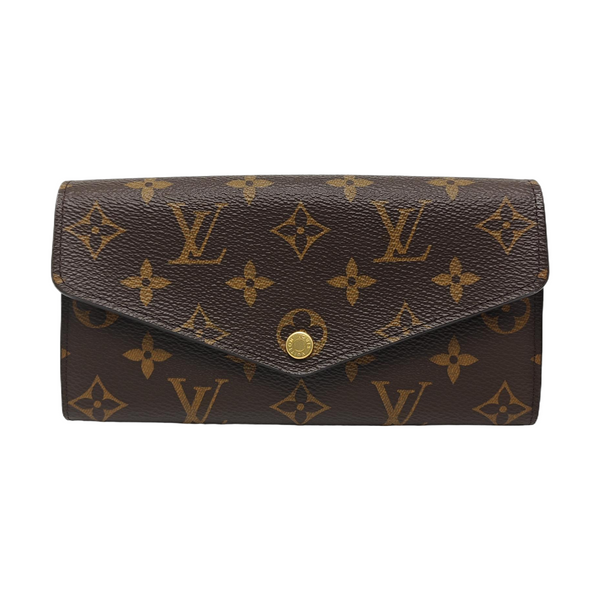 SARAH Monogram Coated Canvas Brown Wallet