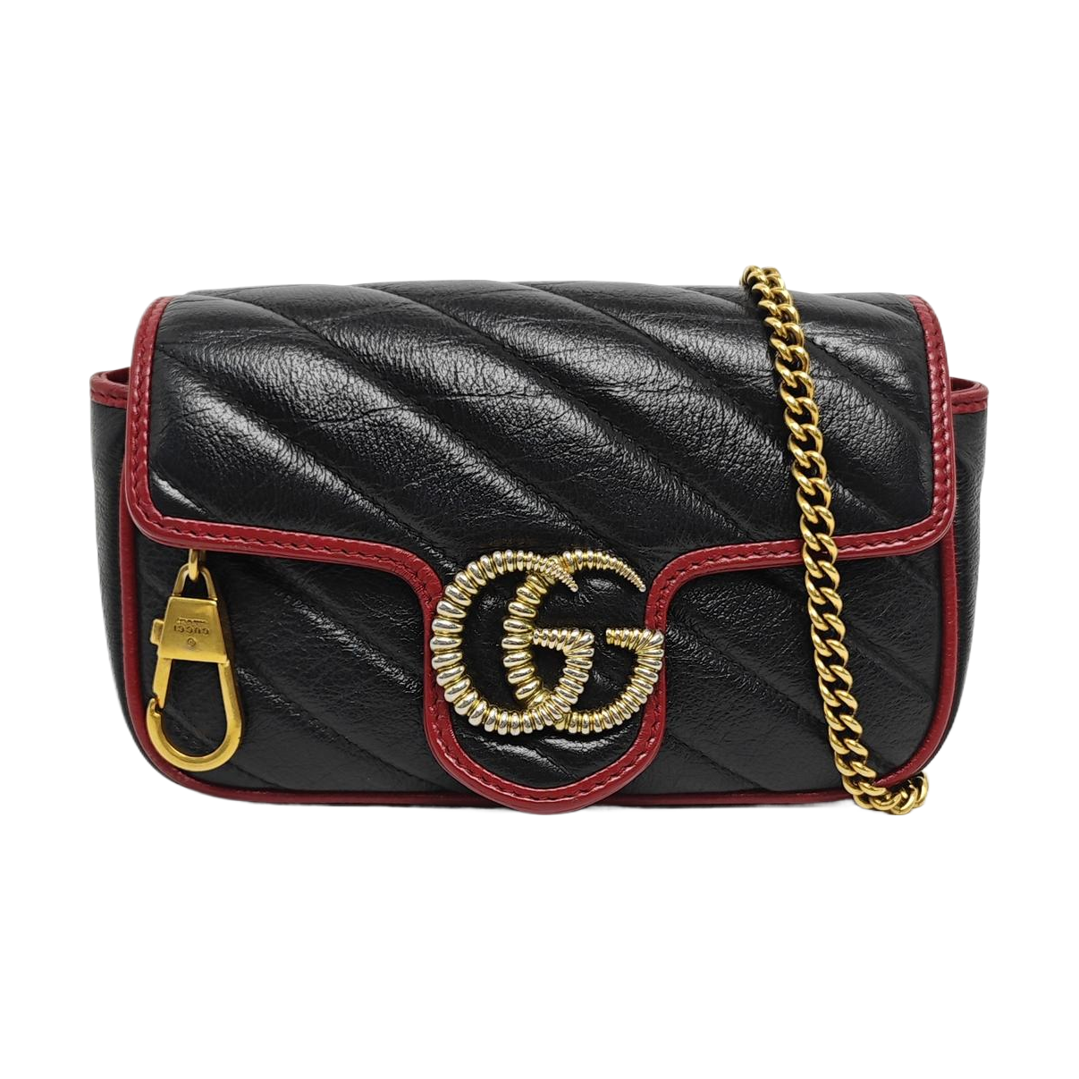 GG Marmont Super Mini Quilted Calfskin Black
