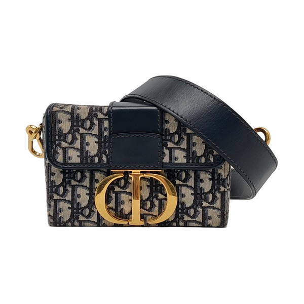 Authenticated pre-owned  30 Montaigne Oblique Canvas Blue - Crossbody Bag at Looply