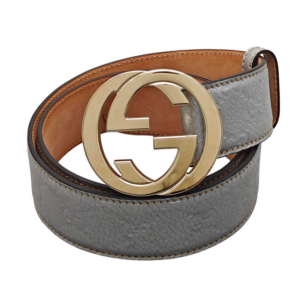 Leather Belt Silver
