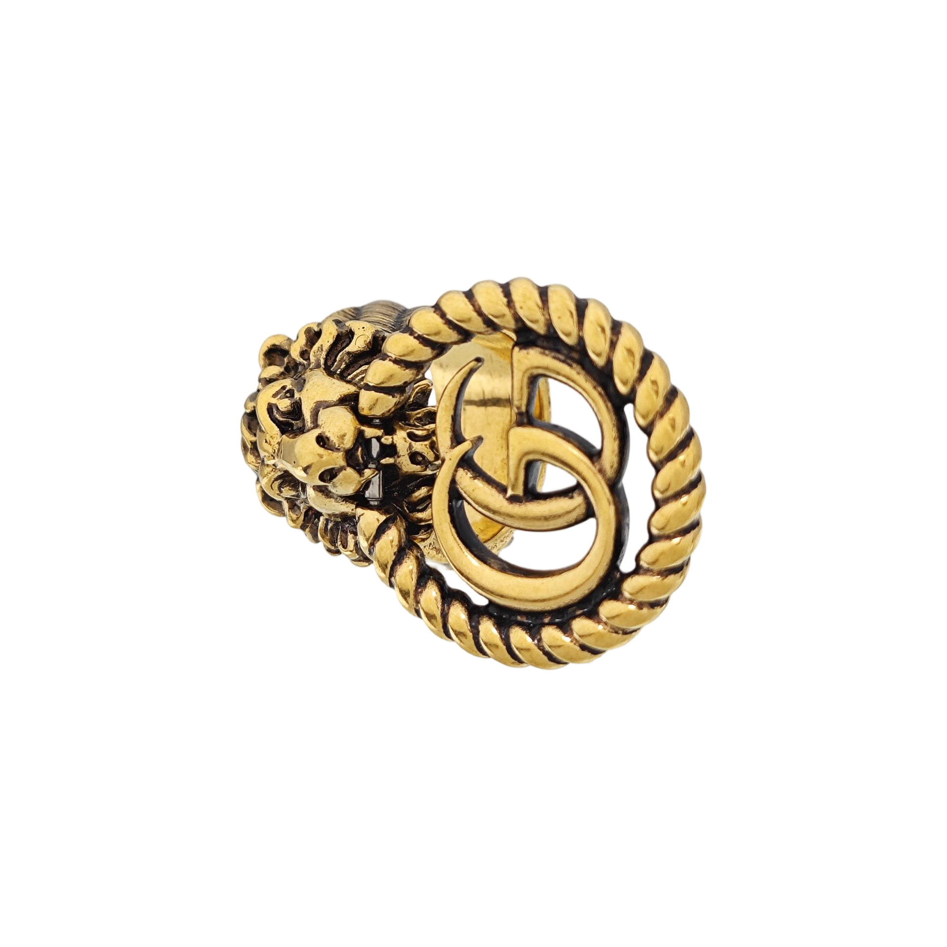 Lion Head Metal Gold Ring EU 52