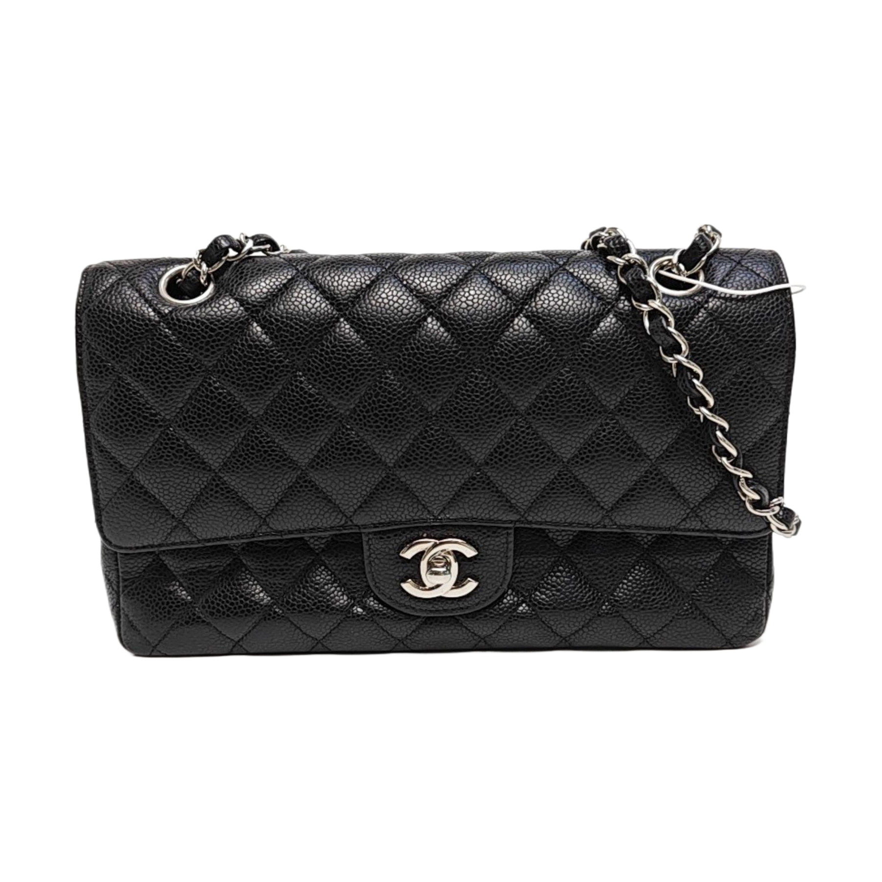 CLASSIC FLAP Small Quilted Grained Calfskin Black