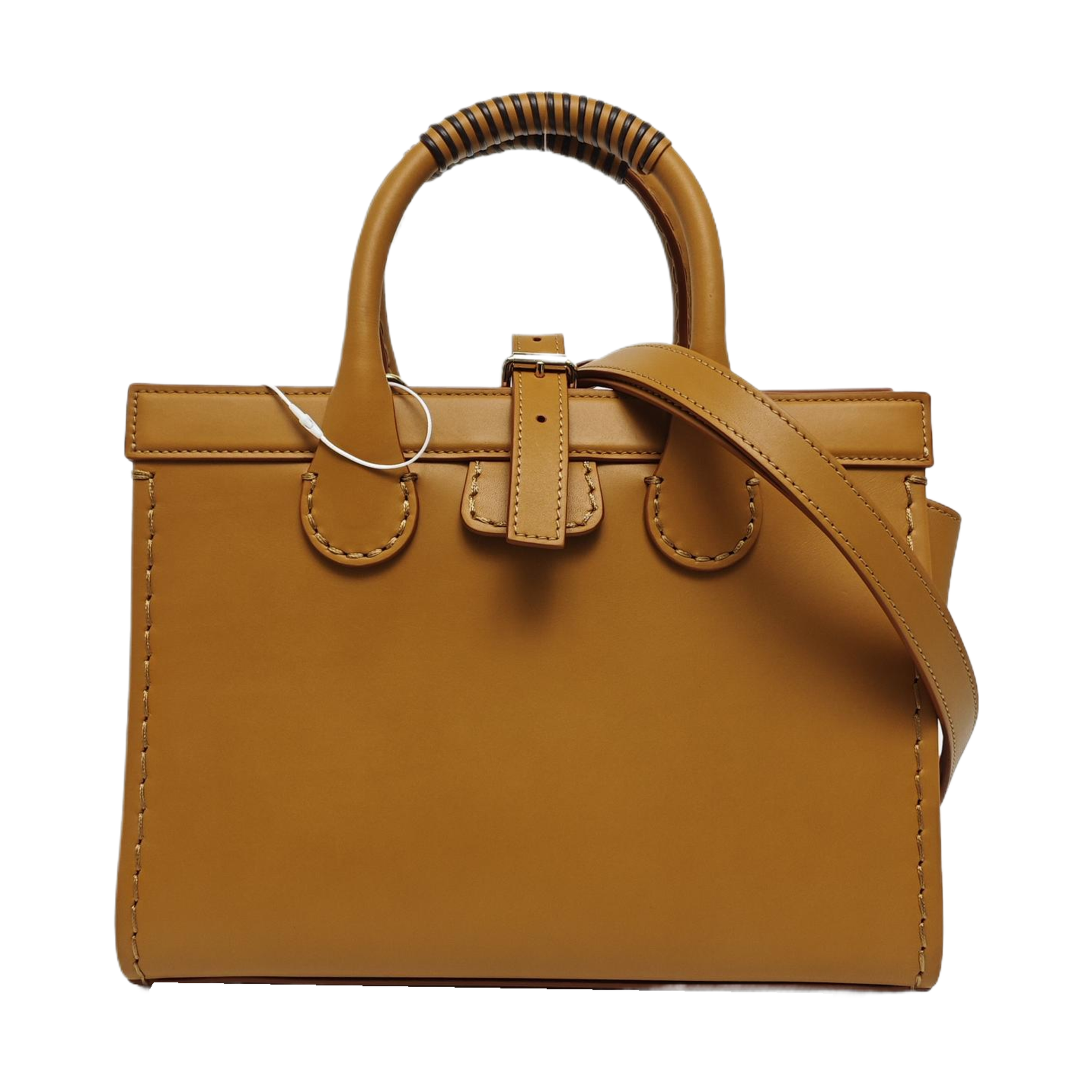 Calfskin Top Handle Bag Brown