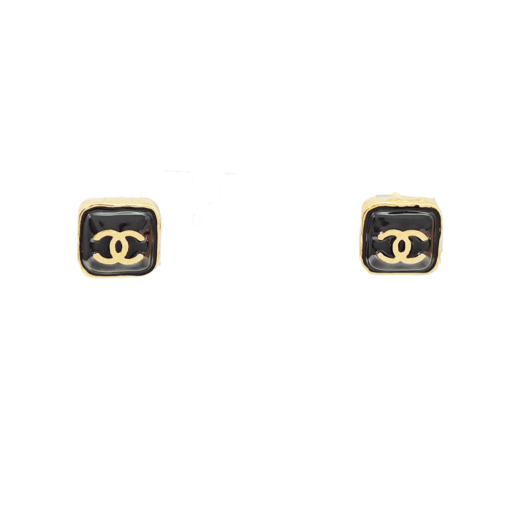 Metal Black Stud Earrings
