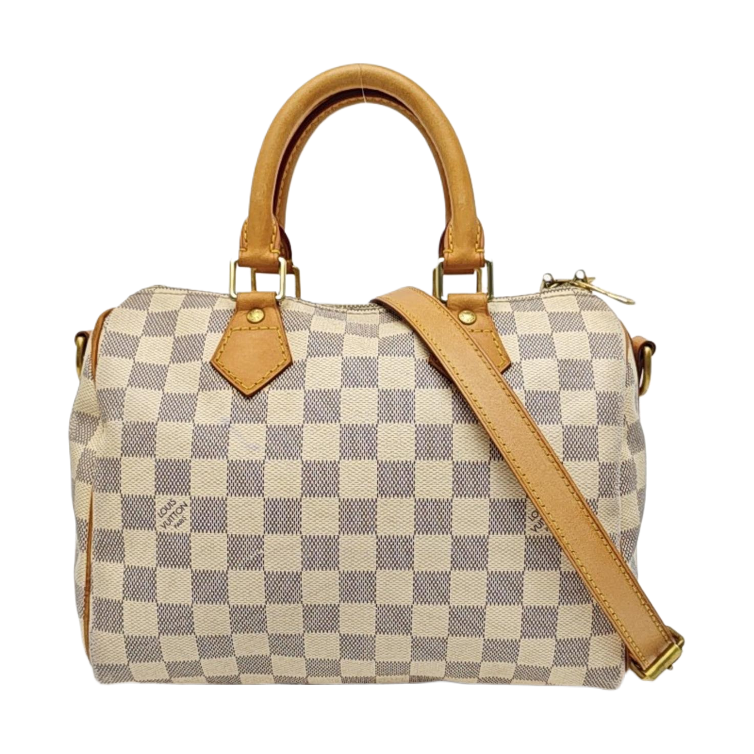SPEEDY 25 Damier Azur Coated Canvas White