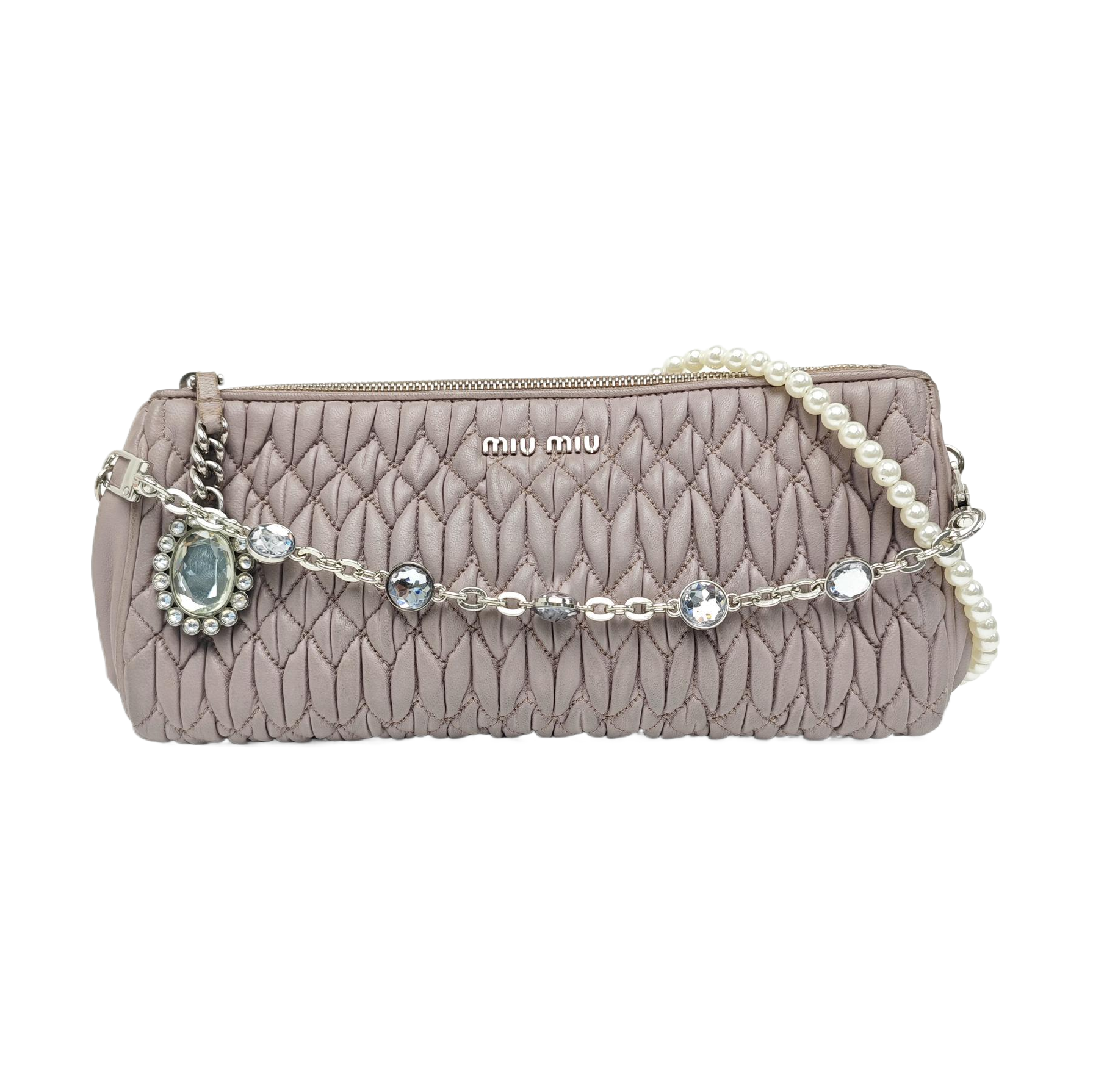 Quilted Lambskin Top Handle Bag Purple